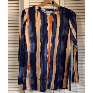 Hount Long Sleeve T-shirt Boho Women's Size‎ M Blue And Orange